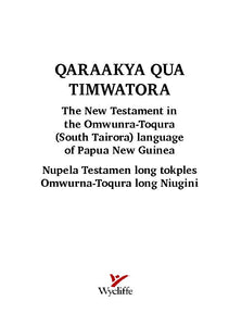 Omwunra-Toqura (South Tairora) NT [omw]