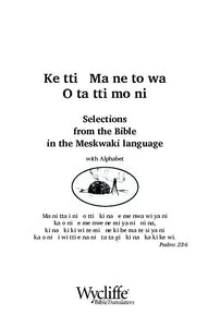 Meskwaki Bible portions [sac]